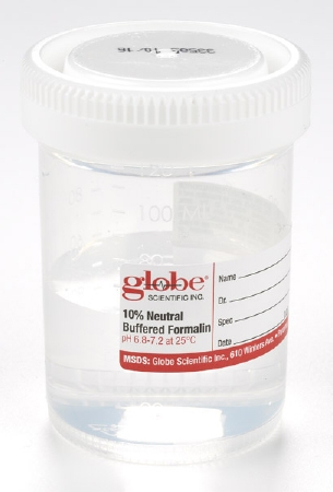 Picture of Prefilled Formalin Container Tite-Rite™ 53 X 63 mm Polypropylene 60 mL Fill in 120 mL (4 oz.) Screw Cap Warning Label / Patient Information NonSterile6527FL