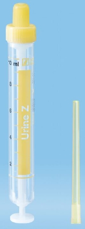 Picture of Monovette® Urinalysis Tube Round Bottom Plain 15 X 102 mm 10 mL Yellow Screw Cap Polypropylene Tube10.252.020