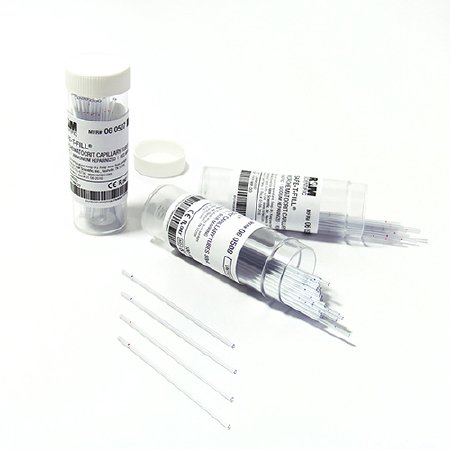 Picture of Safe-T-Fill® Capillary Blood Collection Tube Micro-hematocrit Plain 75 mm Length 50 µL Blue Stripe Without Closure Plastic Tube060508