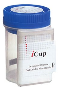 Picture of Drugs of Abuse Test iCup® 9-Drug Panel AMP, BAR, BZO, COC, mAMP/MET, OPI, PCP, PPX, THC Urine Sample 25 TestsI-DOA-197-041