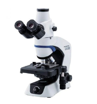 Picture of Olympus® CX33 Biological Microscope Trinocular Head Plan Achromat 4X / 10X / 20X / 40X / 100X Oil 100 to 240VAC, 50/60Hz, 0.4 Amps Mechanical Fixed StageCX33RTFS2K