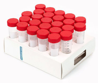 Picture of McKesson Centrifuge Tube Conical Bottom Plain 50 mL Red Screw Cap Polypropylene Tube177-6298PL