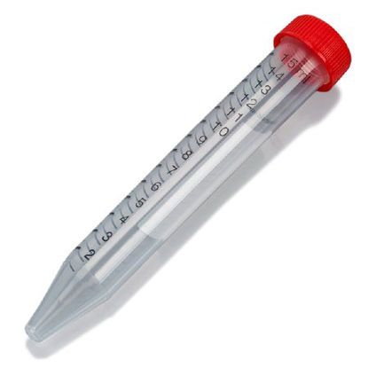 Picture of McKesson Centrifuge Tube Conical Bottom Plain 15 mL Red Screw Cap Polypropylene Tube177-6295PL