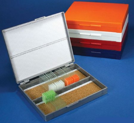 Picture of Slide Storage Box McKesson Orange ABS Plastic / Cork 100 Slide Capacity177-513079N