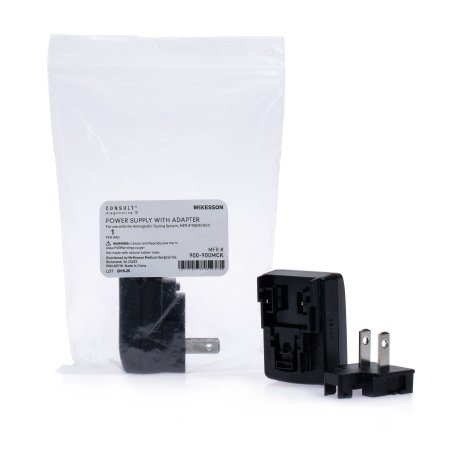 Picture of Power Supply with AC Adaptor McKesson Consult™ Hb Type: FW7712, Input: 100-240V AC/ 50-60Hz/ 125 mA, Output: 5V/ 900mA For use with the McKesson Consult™ Hb Hemoglobin Testing System, MFR # 900MCKSP900-900MCK
