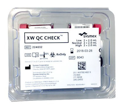 Picture of Hematology Control XW QC CHECK Multiple Parameters Low Level / Normal Level / High Level 4 X 3 X 3 mL224032