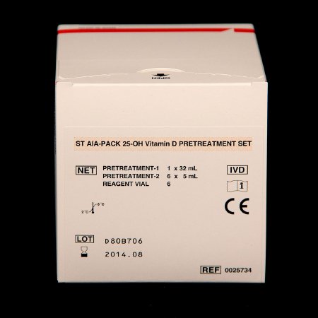 Picture of Reagent ST AIA-Pack® 25-OH Immunoassay / Nutritional Assessment 25-hydroxyvitamin D (Vitamin D) For Tosoh Automated Immunoassay Analyzers PR1: 1 X 32 mL, 6 Empty Vials, PR2: 6 X 5 mL025734