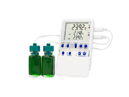 Picture of Refrigerator / Freezer Temperature Data Logger with Alarm Norlake Scientific® Fahrenheit / Celsius -58° to +140°F (-50° to +60°C) 2 Bottle Probes Battery OperatedNS-DDL2-18