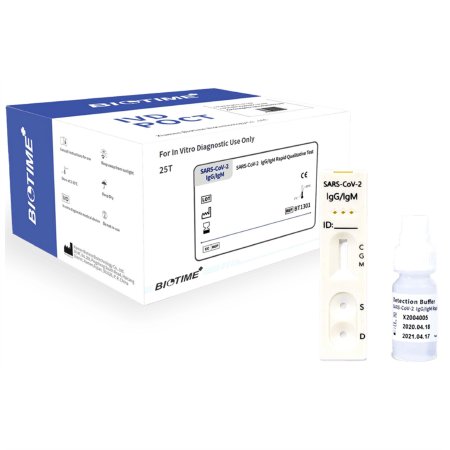 Picture of Rapid Test Kit Biotime Antibody Test SARS-CoV-2 IgM / IgG Whole Blood / Serum / Plasma Sample 25 Tests5300000978