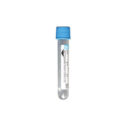 Picture of VACUETTE® Venous Blood Collection Tube Coagulation Tube Sodium Citrate Additive 13 X 75 mm 3 mL Light Blue / Black Ring Pull Cap Polyethylene Terephthalate (PET) Tube454351