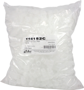 Picture of Globe® Scientific Tube Closure Polyethylene Flanged Plug Cap Clear For 16 mm Test Tubes, Centrifuge Tubes and Round Cuvettes NonSterile116152N