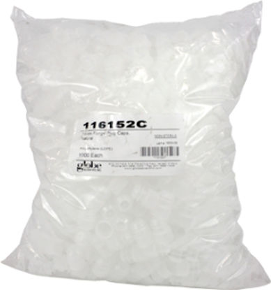 Picture of Globe® Scientific Tube Closure Polyethylene Flanged Plug Cap Clear For 16 mm Test Tubes, Centrifuge Tubes and Round Cuvettes NonSterile116152N