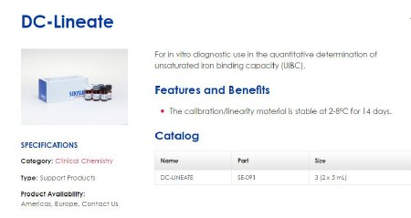 Picture of Linearity Kit DC-Lineate Unsaturated Iron Binding Capacity (UIBC) 3 X 2 X 5 mL LiquidSE-091