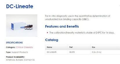 Picture of Linearity Kit DC-Lineate Unsaturated Iron Binding Capacity (UIBC) 3 X 2 X 5 mL LiquidSE-091
