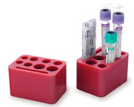Picture of Tube Holder Red, Plastic, 8 Various Circular Holes, 1 SlitNC9432207