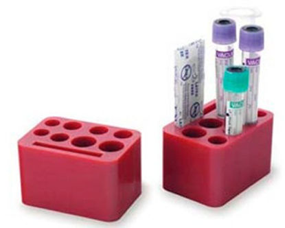 Picture of Tube Holder Red, Plastic, 8 Various Circular Holes, 1 SlitNC9432207