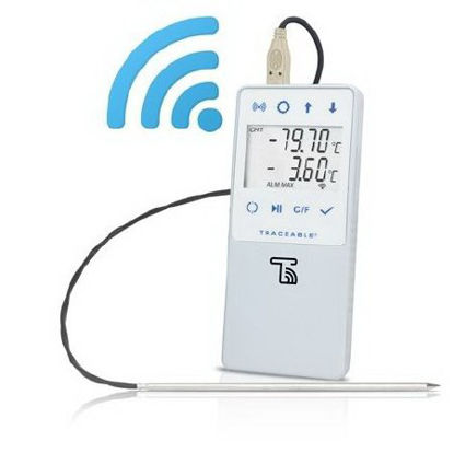 Picture of Ultra-Low Temperature Data Logger with Alarm TraceableLIVE® Fahrenheit / Celsius -130° to +221°F (-90° to +105°C) Stainless Steel Probe Battery Operated18000-27