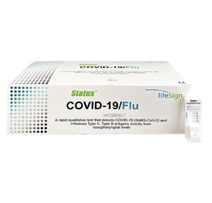 Picture of Rapid Test Kit Status™ Antigen Test COVID-19 / Flu A and B Nasopharyngeal Swab Sample 25 Tests33225