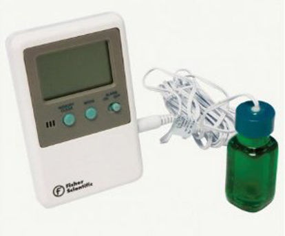 Picture of Digital Refrigerator / Freezer Thermometer with Alarm Fahrenheit / Celsius -58° to +158°F (-50° to +70°C) Bottle Probe Door / Wall Mount Battery Operated00666411