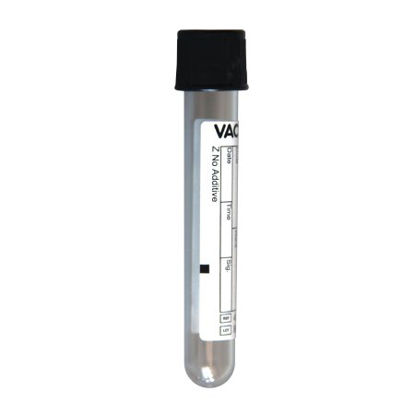 Picture of VACUETTE® Z No Additive Venous Blood Collection Tube Plain 13 X 75 mm 2 mL Black Pull Cap Polyethylene Terephthalate (PET) Tube454318