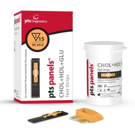 Picture of Reagent Test Strip PTS Panels® HDL, Glucose, TC/HDL Ratio For Cardiochek PA 15 Strips2412