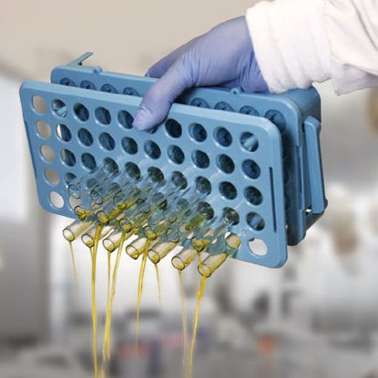 Picture of Test Tube Rack 50 Place Up to 17 mm Tube Size Blue 2 X 5-1/2 X 10 Inch456920