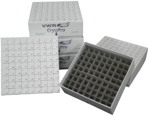 Picture of Cryo Storage Box VWR® CryoPro® Fiberboard Box With Lid, 81 Place, Numbered Grid, 2 X 5 X 5 Inch For Mechanical Freezer Storage82007-162