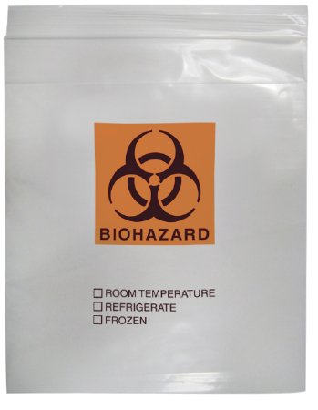 Picture of Specimen Transport Bag with Document Pouch Speci-Zip® 8 X 10 Inch Polyethylene Zip Closure Biohazard Symbol / Storage Instructions NonSterileIP810B3T