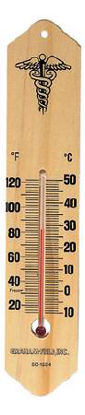 Picture of Wall / Room Thermometer Fahrenheit / Celsius 14° to 122°F (-10° to +58°C) Without External Probe Wall Mount Does Not Require Power1534