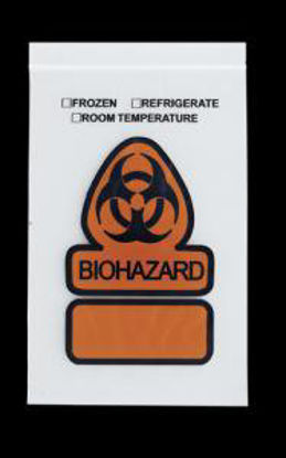 Picture of Specimen Transport Bag RD Plastics 4 X 6 Inch Plastic Zip Closure Biohazard Symbol / Storage Instructions NonSterile23700236
