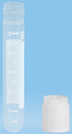 Picture of Centrifuge Tube Round Bottom Plain 13 X 75 mm 5 mL Without Color Coding Screw Cap Polypropylene Tube62.504.019