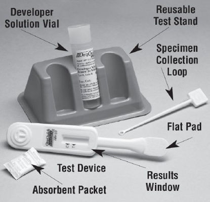 Picture of Rapid Test Kit OraQuick Advance® Rapid HIV-1/2 Antibody Test HIV Detection Whole Blood / Plasma / Saliva Sample 100 Tests1001-0078