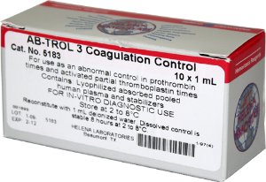 Picture of Hemostasis Hemostasis Control Ab-Trol™ 3 PT / APTT / Fibrinogen Assays Moderately Elevated 10 X 1 mL5183