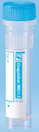 Picture of Microcentrifuge Tube Coagulation Tube Sodium Citrate Additive 10.8 X 45 mm 1.3 mL Blue Screw Cap Polypropylene Tube41.1350.105