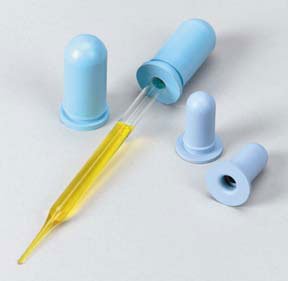 Picture of Dropper Bulb Fisherbrand® 1-1/8 Inch, 0.265 inch OD Opening, 1 mL, Natural Blue Pasteur Pipette0344825