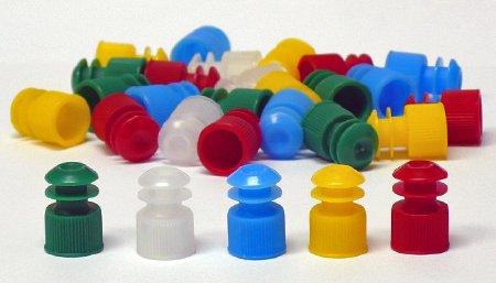 Picture of Globe® Scientific Tube Closure Polyethylene Flanged Plug Cap Black 12 mm For 12 mm Tubes NonSterile118127K