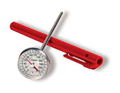 Picture of Paraffin Bath Thermometer Fahrenheit 0° to 220° (-10° to +110°C) Stainless Steel Probe11-1169