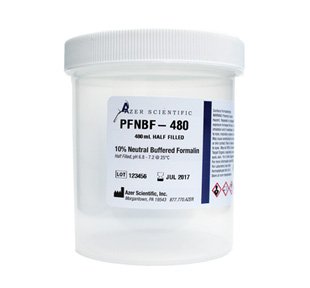 Picture of Prefilled Formalin Container Polypropylene 240 mL Fill in 480 mL (16 oz.) Screw Cap Warning Label NonSterilePFNBF-480