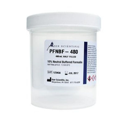 Picture of Prefilled Formalin Container Polypropylene 240 mL Fill in 480 mL (16 oz.) Screw Cap Warning Label NonSterilePFNBF-480
