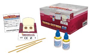 Picture of Rapid Test Kit Hema-Screen™ ER Xcel™ Colorectal Cancer Screening Fecal Occult Blood Test (FOBT) Stool Sample 100 TestsHSER-100