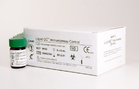 Picture of Immunoassay Control CLINIQA® Liquid QC™ 3 Levels 1 X 3 X 5 mL94109