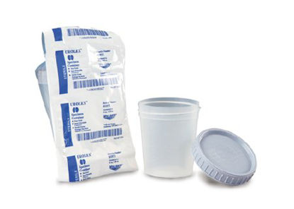 Picture of Specimen Container Plastic 120 mL (4 oz.) Screw Cap Unprinted Sterile Inside Only4930A