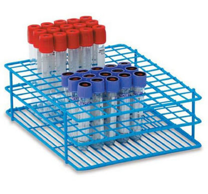 Picture of Test Tube Rack 108 Place 3 to 7 mL Tube Size Blue 2-1/4 X 6-1/4 X 8 Inch1080