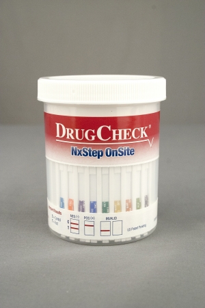 Picture of Drugs of Abuse Test DrugCheck® NxStep OnSite 9-Drug Panel AMP, BAR, BZO, COC, mAMP/MET, MTD, OPI, PCP, THC Urine Sample 25 Tests60925