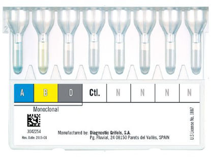 Picture of Column Card DGgel® 8 ABO/Rh Blood Grouping Test ABO and Rh Determination For Reagent Red Blood Cells 0.8%, Antisera for DG Gel Cards, and DG Gel Instruments 50 Tests 2 X 25 Cards210118