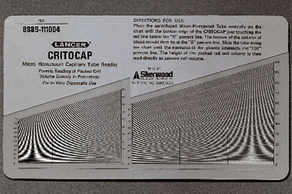 Picture of Reader, Microhematocrit Tube Critocaps® 7-1/2 L X 4-1/2 Inch W, Vinyl Laminated Plastic, Chart Type 75 mm Tube22260984
