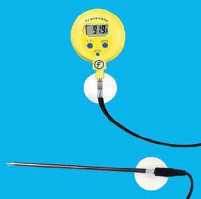 Picture of Digital Laboratory Thermometer Fisher Scientific™ Fahrenheit / Celsius -58° to +572°F (-50° to +300°C) Stainless Steel Probe Handheld / Wall Mount Battery Operated150779D