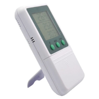 Picture of Digital Thermometer with Alarm Time-Date Stamp Fahrenheit / Celsius -58° to +158°F (-50° to +70°C) External Probe Desk / Wall / Door Mount Battery OperatedACC821DIG