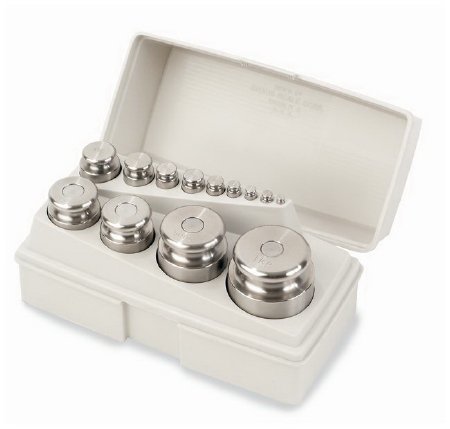 Picture of Weight Set Troemner™ ASTM Class 7 Classification, 1 Gram to 1 kg Weight, 1 Gram to 1 kg Mass, 7.85 g/cm3 at 20°C Density, Cylindrical with Handling Knob Shape, Multiple Packaging Quantity02-301-104