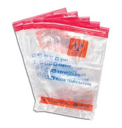 Picture of Specimen Transport Bag with Document Pouch 6 X 10 Inch Plastic Zip Closure STAT / Biohazard Symbol / Storage Instructions NonSterile3668-RD